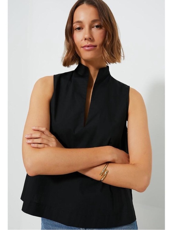 Tuckernuck Tops - TUCKERNUCK Black Celeste Top Sleeveless Swing Blouse Cotton Size Small